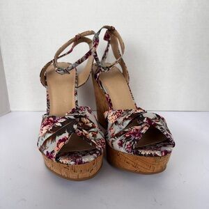 BP Floral Print Wedge Sandals